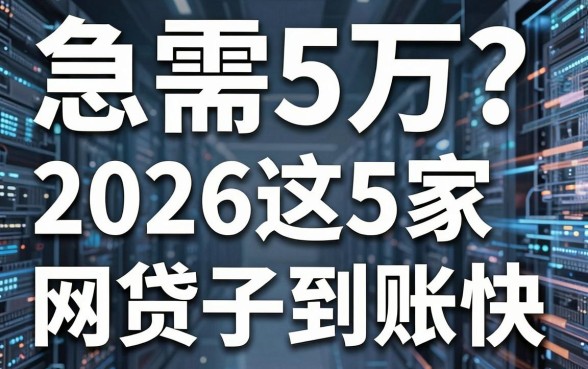 急需5万？2026这5家网贷口子到账快，小道消息都在传！