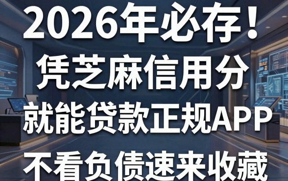 2026年必存!5个凭芝麻信用分就能贷款的正规APP,不看负债速来收藏