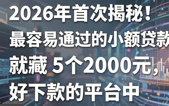2026年首次揭秘!最容易通过的小额贷款,就藏在这5个2000元好下款的平台中