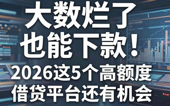 大数据烂了也能下款!2026这5个高额度借贷平台还有机会