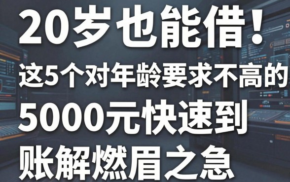 20岁也能借!这5个对年龄要求不高的借钱软件,5000元快速到账解燃眉之急