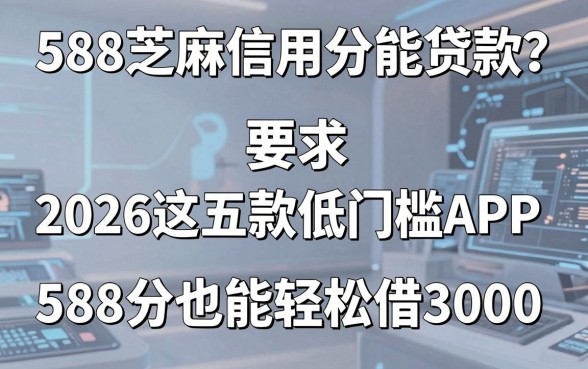 588芝麻信用分能贷款？2026这五款低门槛APP，588分也能轻松借3000！