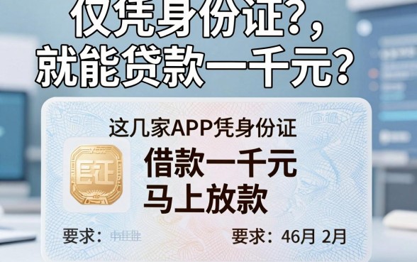 仅凭身份证就能贷款一千元?这几家APP凭身份证借款一千元马上放款