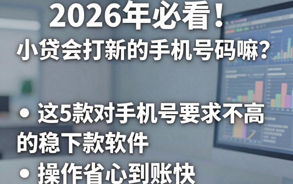 2026年必看！小贷会打新的手机号码嘛？这5款对手机号要求不高的稳下款软件，操作省心到账快