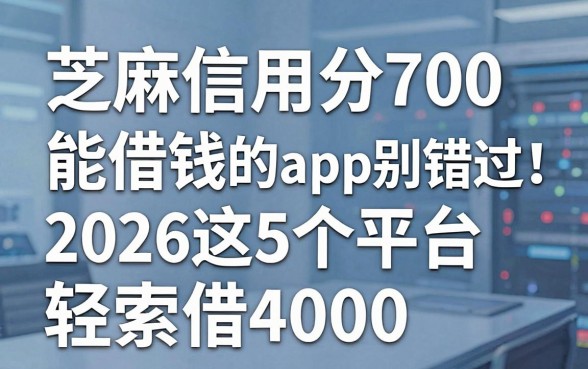 芝麻信用分700能借钱的app别错过!2026这5个平台轻松借4000