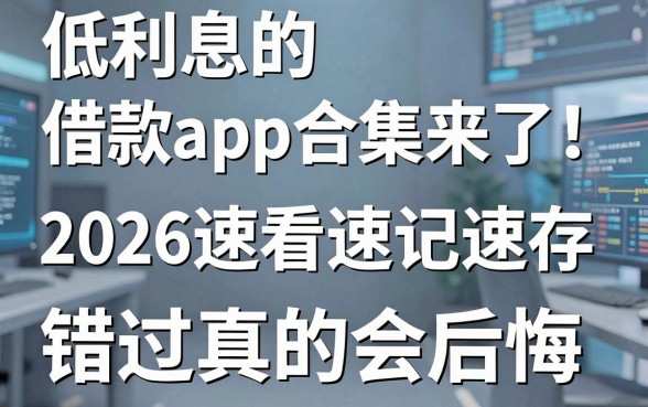 低利息的借款app合集来了!2026速看速记速存,错过真的会后悔!