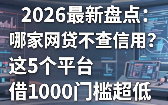 2026最新盘点:哪家网贷不查信用?这5个平台借1000门槛超低!