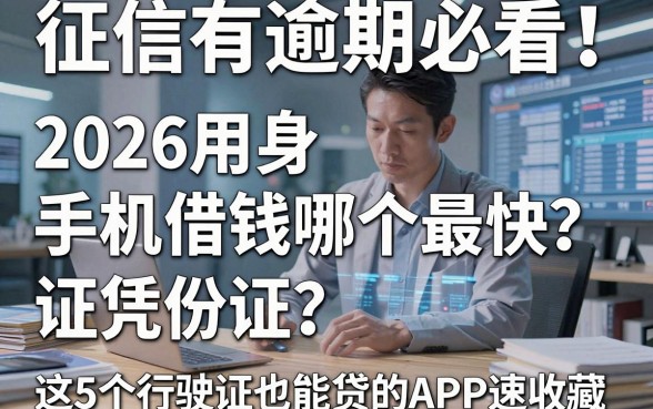 征信有逾期必看!2026用身份证手机借钱哪个最快?这5个凭行驶证也能贷的APP速收藏