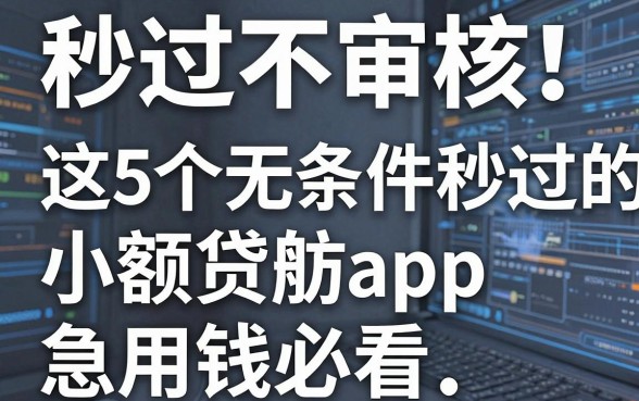秒过不审核!这5个无条件秒过的小额贷款app,急用钱必看