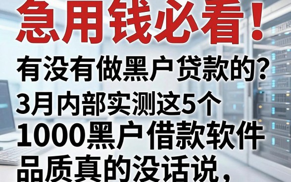 急用钱必看!有没有做黑户贷款的?3月内部实测这5个1000黑户借款软件,品质真的没话说