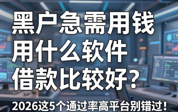黑户急需用钱用什么软件借款比较好?2026这5个通过率高平台别错过!