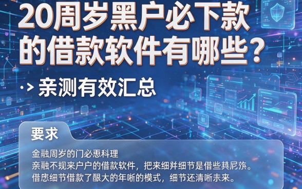 20周岁黑户必下款的借款软件有哪些？亲测有效汇总！