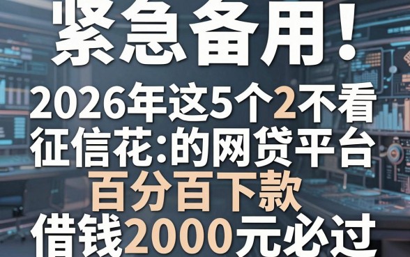 紧急备用！2026年这5个21不看征信花的网贷平台百分百下款，借钱2000元必过