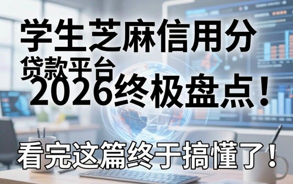 学生芝麻信用分贷款平台2026终极盘点:看完这篇终于搞懂了!