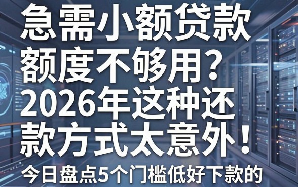 急需小额贷款额度不够用?2026年这种还款方式太意外!今日盘点5个门槛低好下款的借款平台