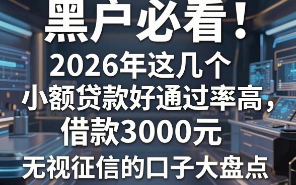 黑户必看!2026年这几个小额贷款好通过率高,借款3000元无视征信的口子大盘点