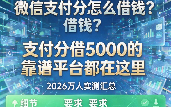 微信支付分怎么借钱?2026万人实测汇总:支付分借5000的靠谱平台都在这里