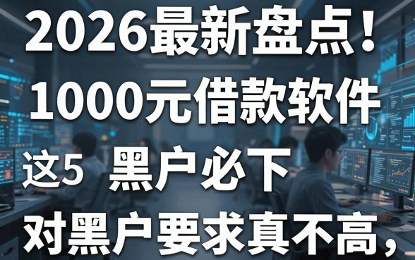 2026最新盘点！这5个1000元借款软件黑户必下，对黑户要求真不高