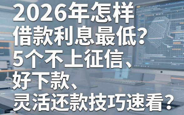2026年怎样借款利息最低?这5个不上征信、好下款的灵活还款技巧速看