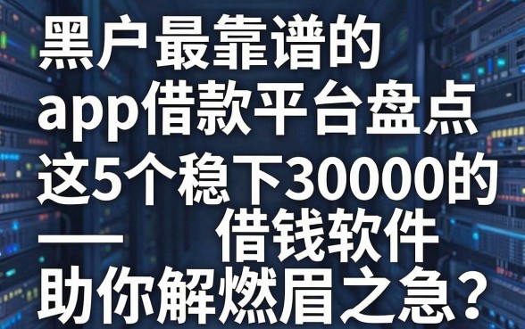 黑户最靠谱的app借款平台盘点,这5个稳下30000的借钱软件助你解燃眉之急