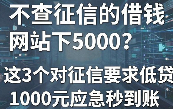 不查征信的借钱网站包下5000?这3个对征信要求低的贷款APP,1000元应急秒到账