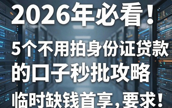 2026年必看！5个不用拍身份证贷款的口子秒批攻略，临时缺钱首选