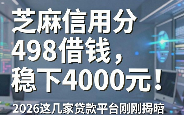 芝麻信用分498借钱稳下4000元!2026这几家贷款平台刚刚揭晓