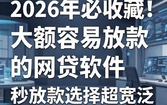 2026年必收藏！这5个大额容易放款的网贷软件，秒放款选择超宽泛