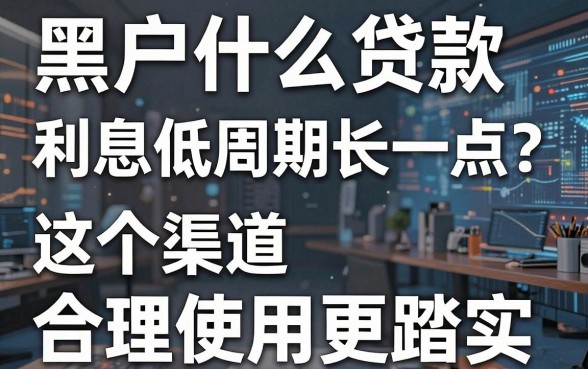 黑户什么贷款利息低周期长一点？这5个渠道合理使用更踏实，细致解析来了！