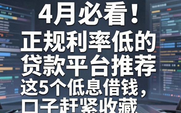 4月必看!正规利率低的贷款平台推荐,这5个低息借钱口子赶紧收藏