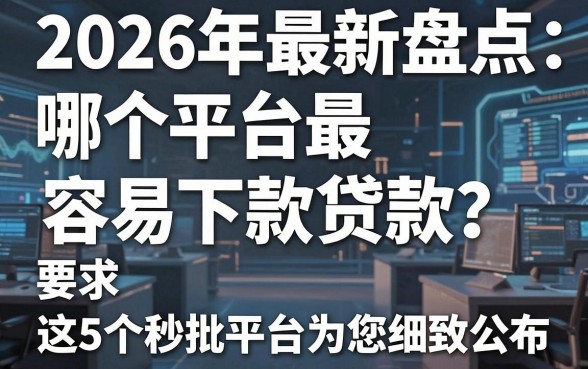 2026年最新盘点：哪个平台最容易下款贷款？这5个秒批平台为您细致公布！