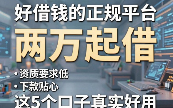 好借钱的正规平台两万起借,资质要求低、下款贴心,这5个口子真实好用!