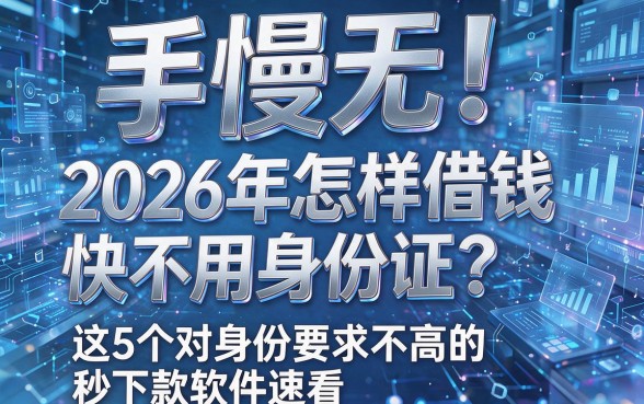 手慢无!2026年怎样借钱快不用身份证?这5个对身份要求不高的秒下款软件速看