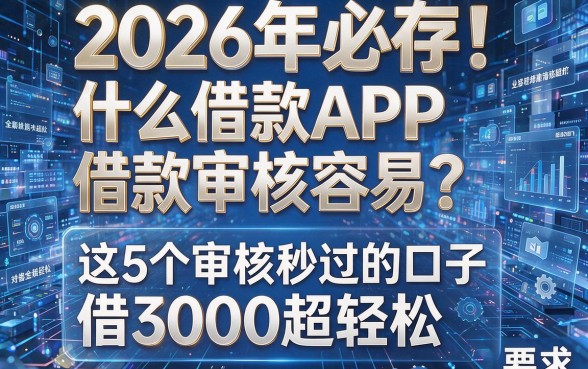 2026年必存!什么借款APP借款审核容易?这5个审核秒过的口子,借3000超轻松!