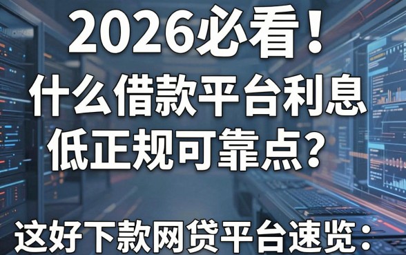 2026必看!什么借款平台利息低正规可靠点?这五个好下款网贷平台速览
