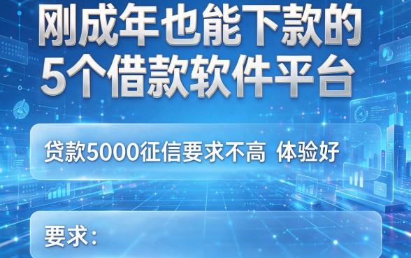刚成年也能下款的5个借款软件平台,贷款5000征信要求不高体验好