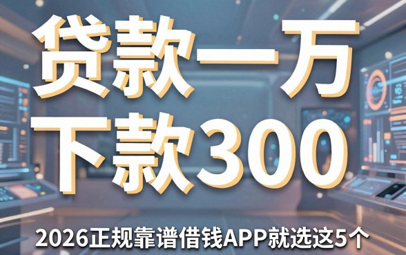 贷款一万下款300,2026正规靠谱借钱APP就选这5个!