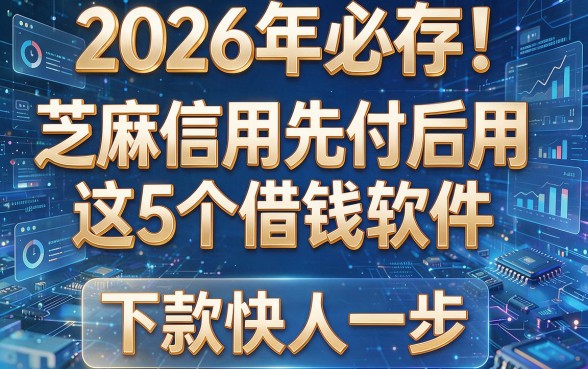 2026年必存!芝麻信用先付后用这5个借钱软件,下款快人一步