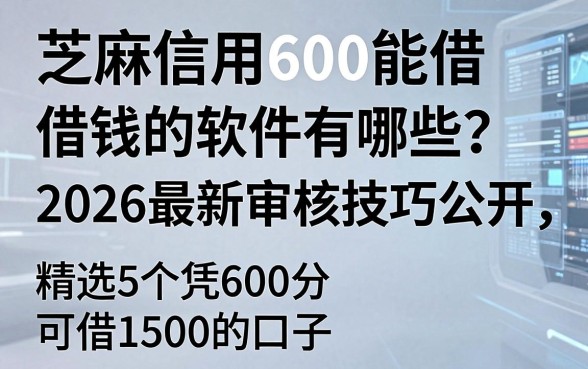 芝麻信用600能借钱的软件有哪些?2026最新审核技巧公开,精选5个凭600分可借1500的口子