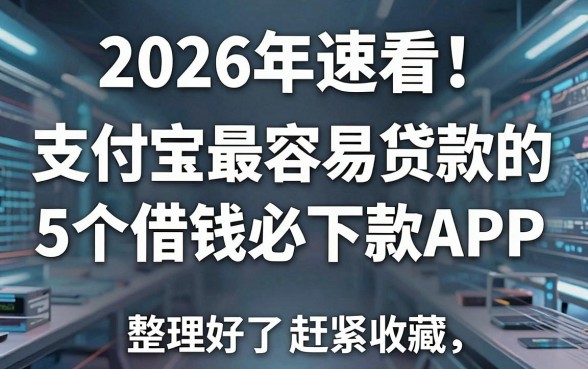 2026年速看!支付宝最容易贷款的5个借钱必下款APP,整理好了赶紧收藏