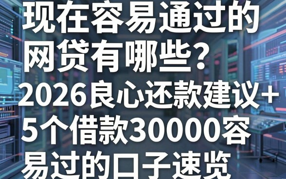 现在容易通过的网贷有哪些?2026良心还款建议+5个借款30000容易过的口子速览