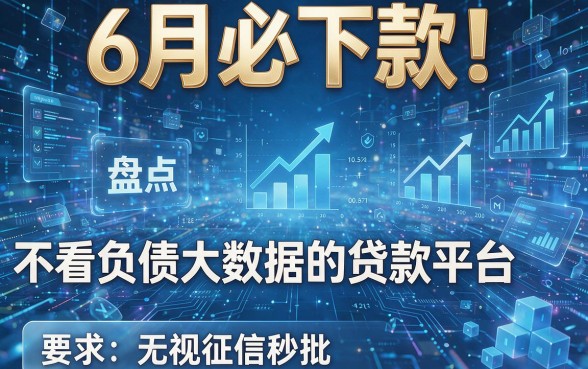6月必下款!盘点5个不看负债大数据的贷款平台,无视征信秒批