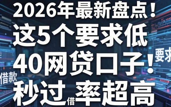 2026年最新盘点!这5个要求低的网贷口子,4000借款秒过率超高