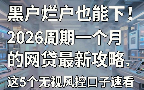黑户烂户也能下!2026周期一个月的网贷最新攻略,这5个无视风控口子速看