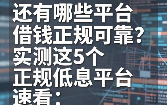 还有哪些平台借钱正规可靠？实测这5个正规低息平台，速看！