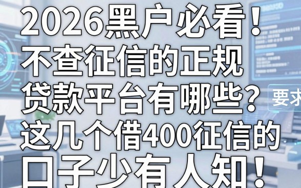 2026黑户必看!不查征信的正规贷款平台有哪些?这几个借4000无视征信的口子少有人知!