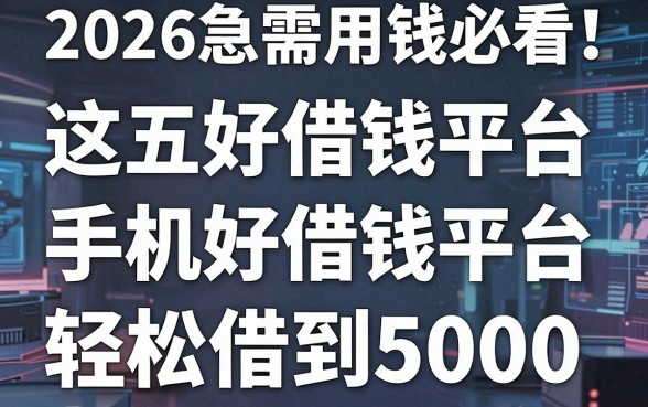 2026急需用钱必看!这五个手机好借钱平台,轻松借到5000