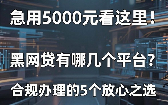 急用5000元看这里!黑网贷有哪几个平台?合规办理的5个放心之选
