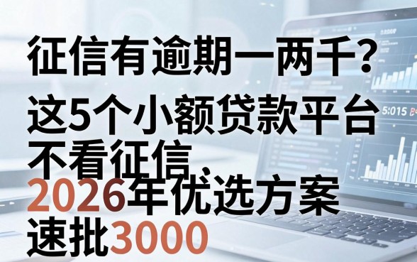 征信有逾期一两千？这5个小额贷款平台不看征信，2026年优选方案速批3000！
