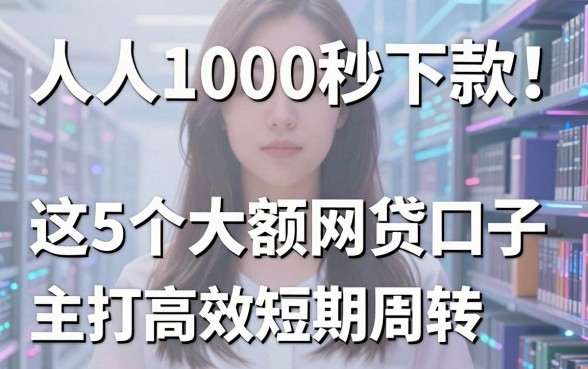 人人1000秒下款!这5个大额网贷口子主打高效短期周转